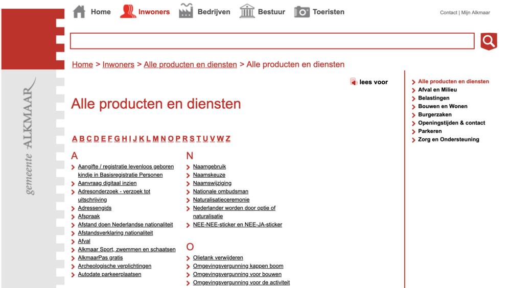 Alt=Voorbeeld van de visualisatie van een PDC in de gemeentelijke website (Gemeente Alkmaar)